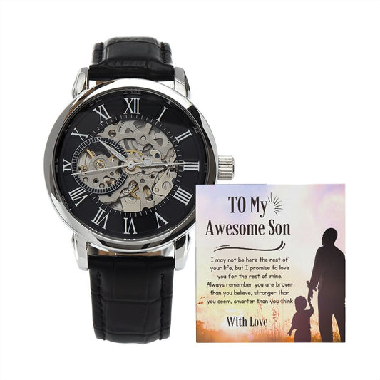 To My Awesome Son Men's Openwork Watch