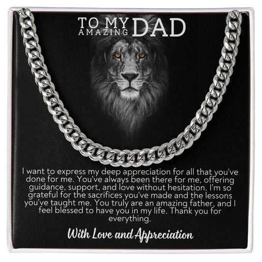 To My Amazing Dad Cuban Link Chain