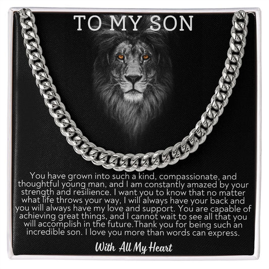To My Son Cuban Link Chain