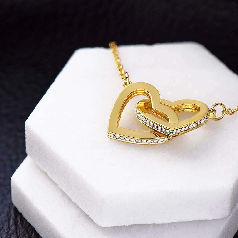 To My Beautiful Girlfriend Interlocking Hearts Necklace