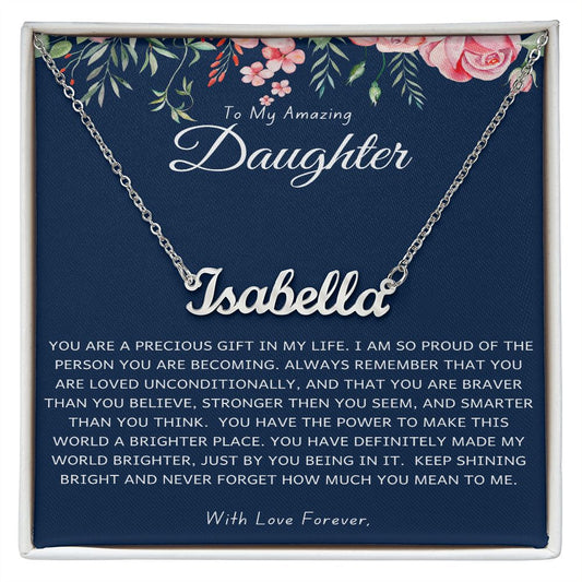 To My Daughter Personalized Signature Necklace
