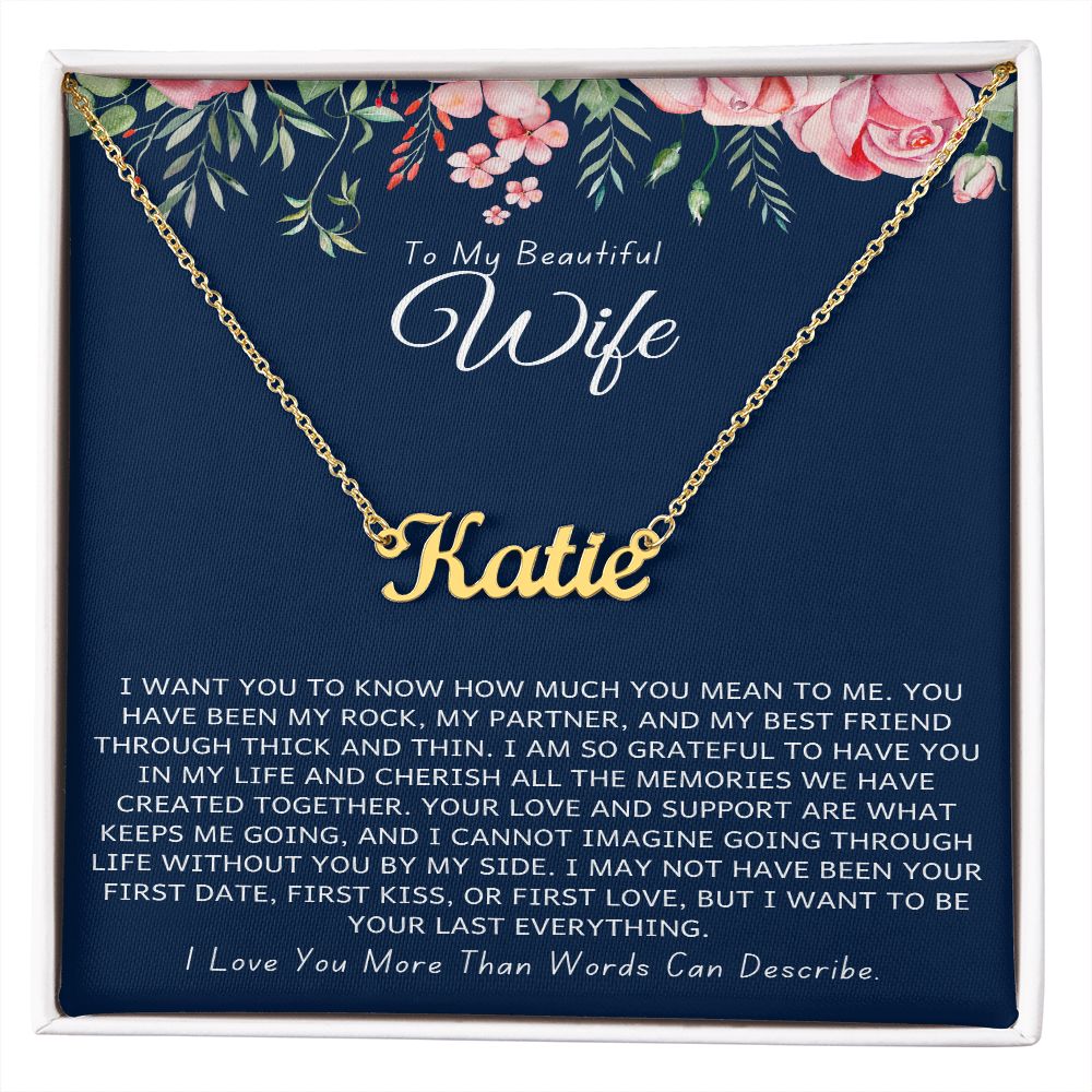 To My Beautiful Wife Signature Personalized Necklace