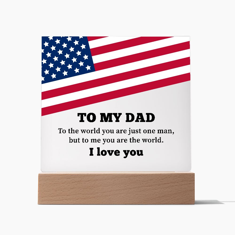 To My Dad Soldier Acrylic Square Plaque