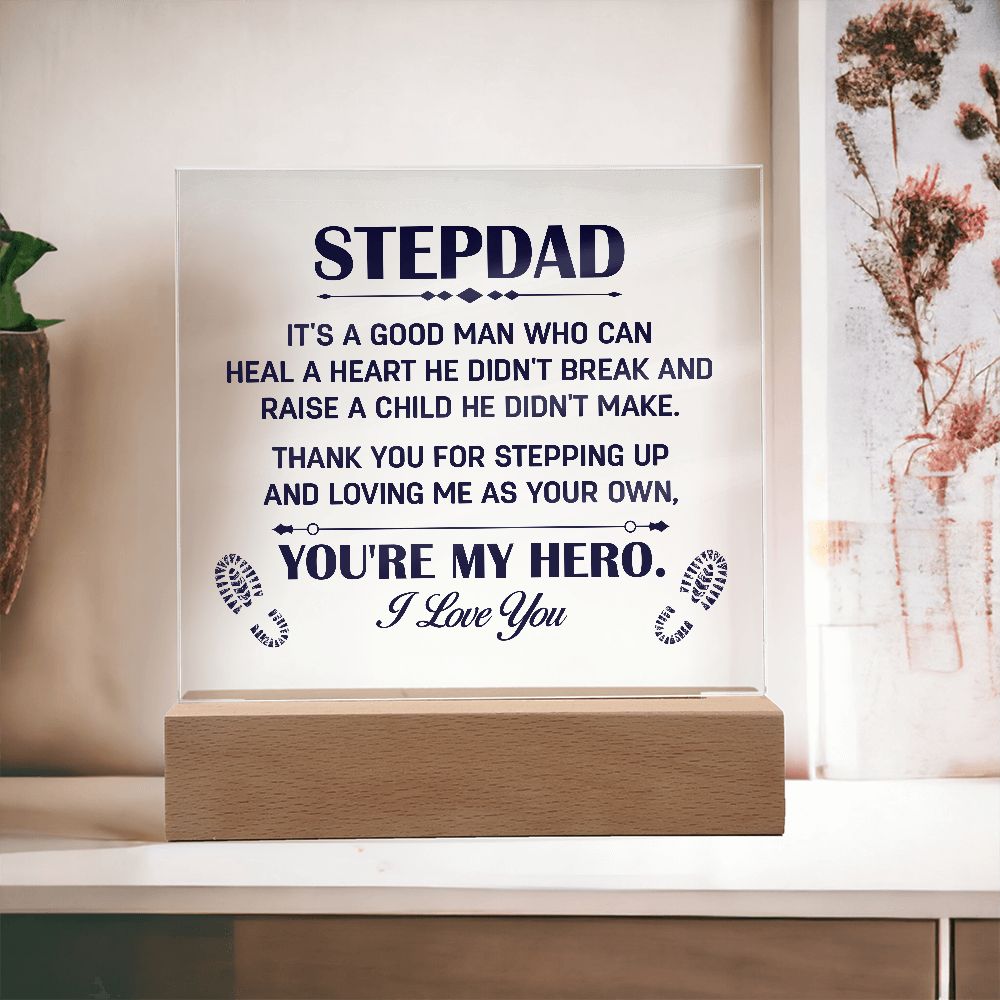 Step Dad You're My Hero Acrylic Square Plaque