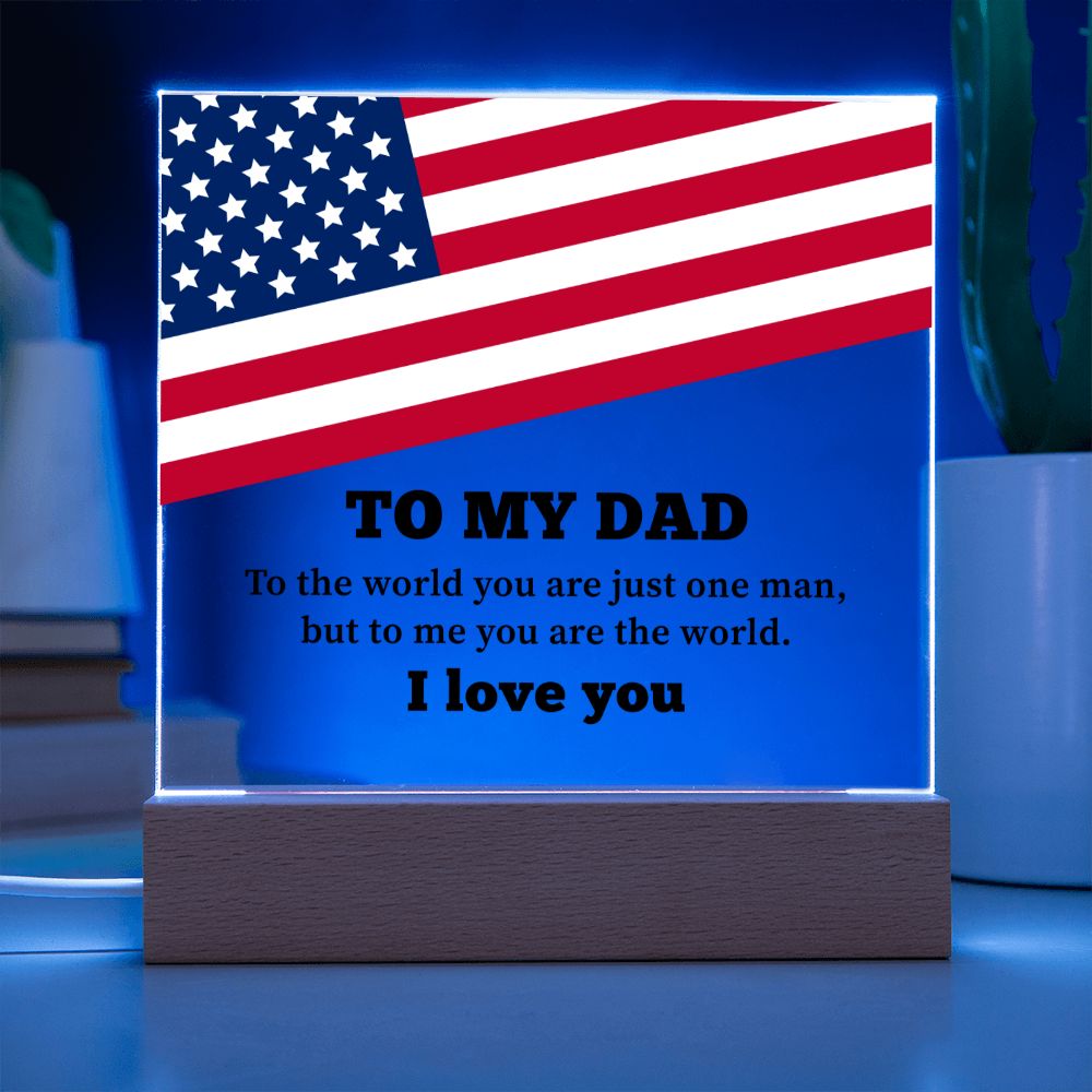 To My Dad Soldier Acrylic Square Plaque