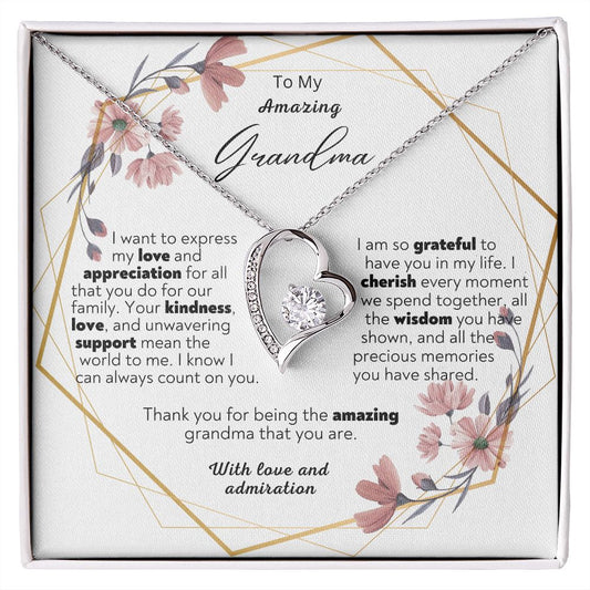 To My Amazing Grandma Forever Love Necklace