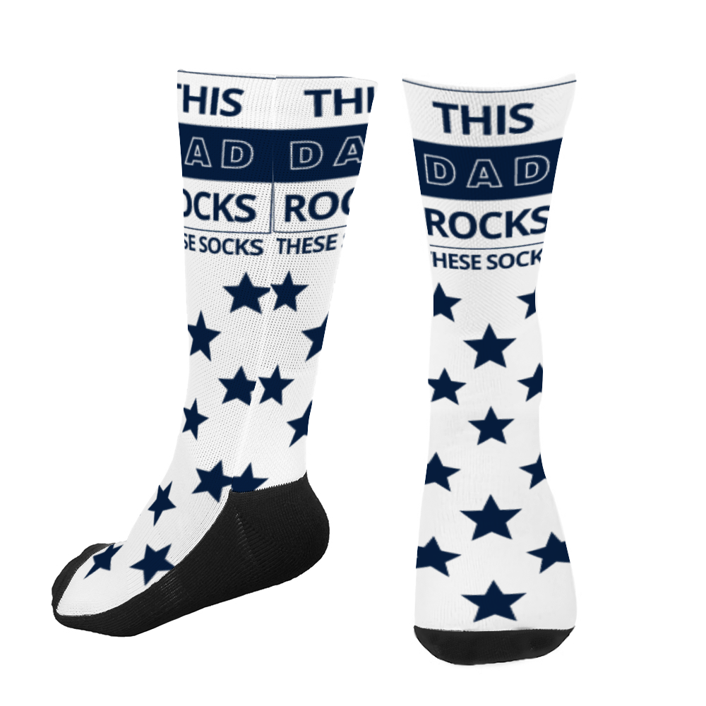 This Dad Rocks These Sock - Socks (White)