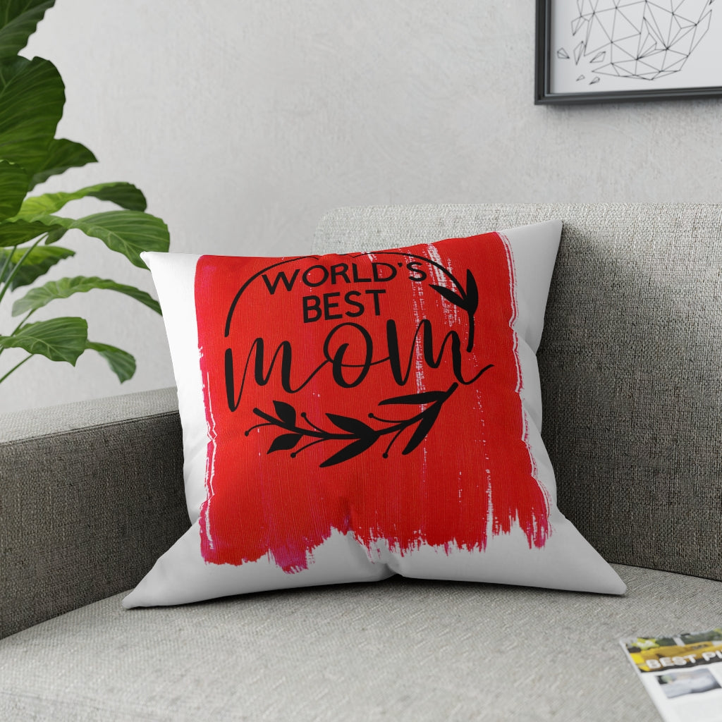 World's Best Mom Pillow (red)