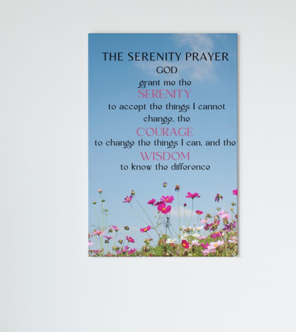 The Serenity Prayer Canvas Wall Art (wild flowers)