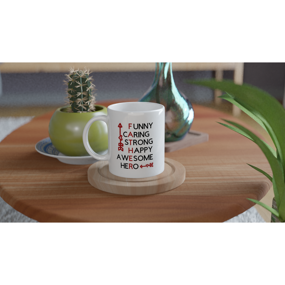 Father Caring Strong Happy Awesome Hero Mug