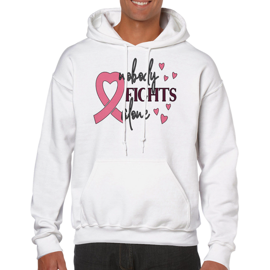 Breast Cancer Nobody Fights Alone Unisex Pullover Hoodie