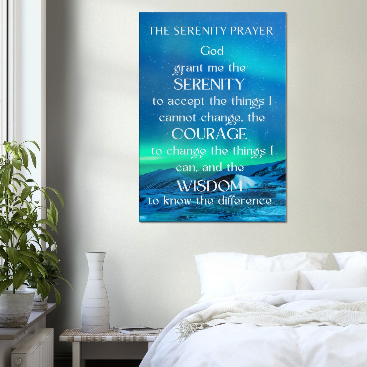 The Serenity Prayer Canvas Wall Art (Arura Blue)