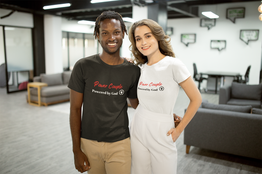 Power Couple Powered By God Couples T-shirt